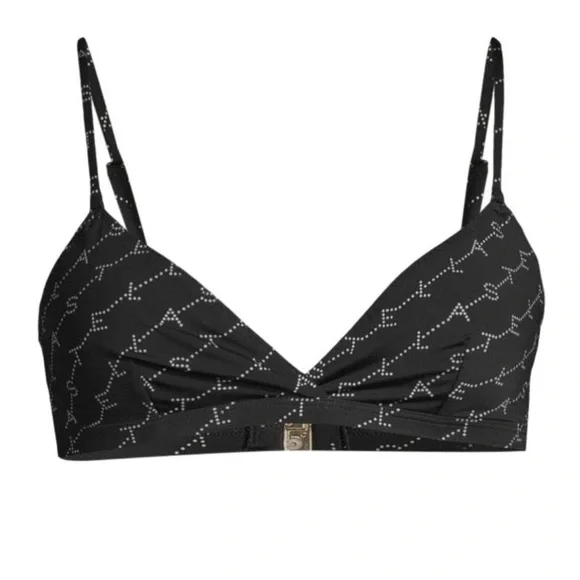 Stella McCartney Black and White Logo Triangle Bikini Top | NWT Size L - Picture 2 of 12